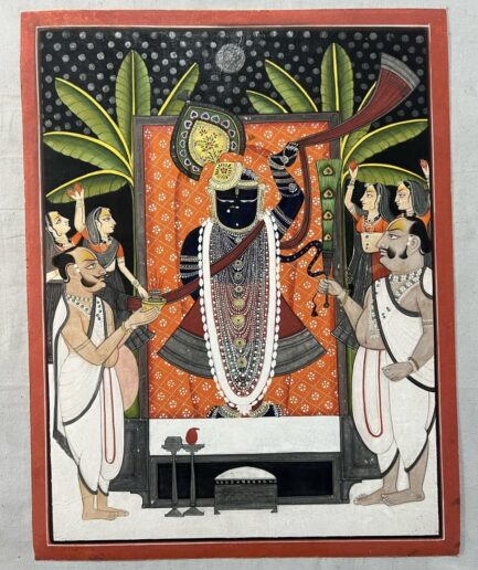 Miniature of Shrinathji in Sharad Shringar