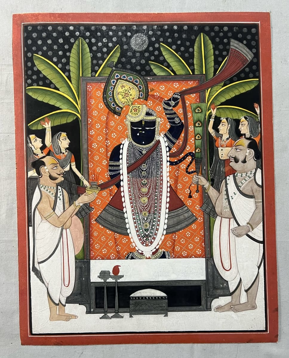 Miniature of Shrinathji in Sharad Shringar